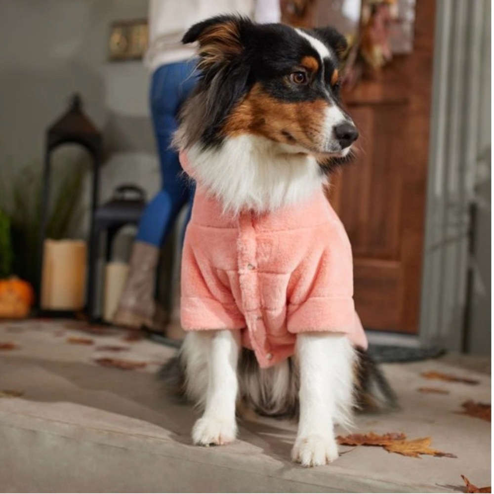 New with Tags Frisco Faux Fur Pink Puffer Dog & Cat Coat Sz XXL Below $45 Retail